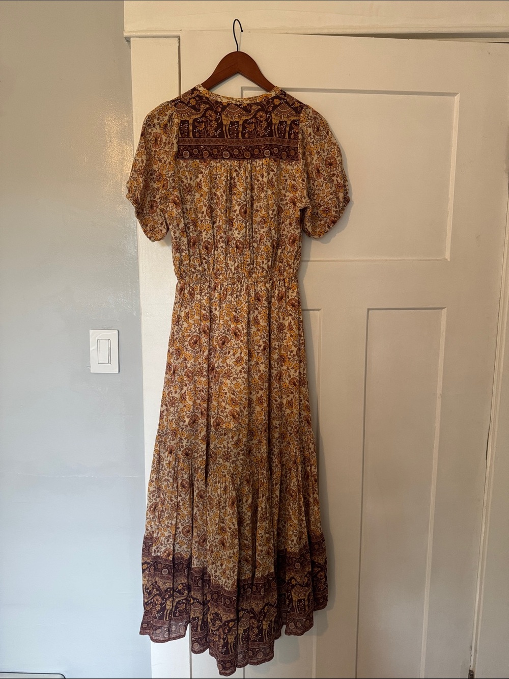 Boho Floral Maxi Dress - Brown/Gold - Picture 5 of 5